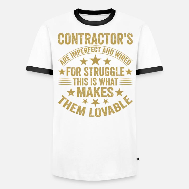 Entrepreneur général Construction Bricoleur Constructeur T-shirt contrasté Homme