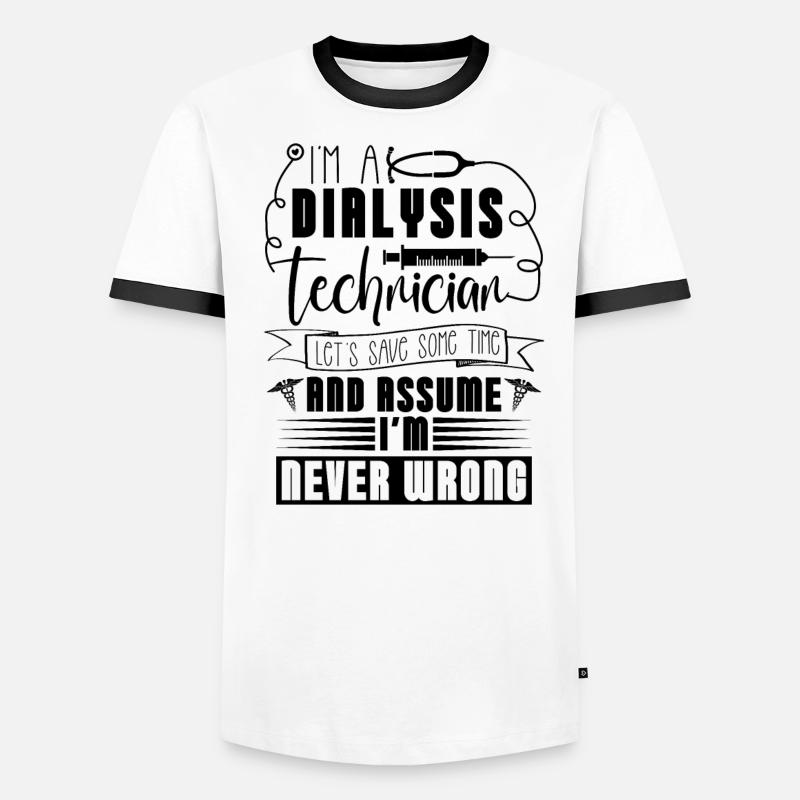 Dialyse Néphrologie Dialyse Technicien Idée Cadeau T-shirt contrasté Homme