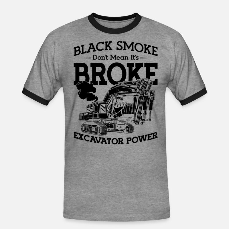 Baggerfahrer Bauarbeiter Bagger Geschenkidee - Männer Kontrast-T-Shirt - Grau meliert/Schwarz