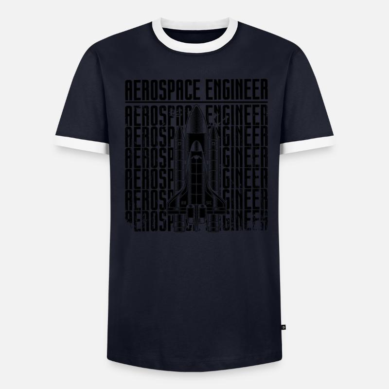 Aerospace Engineer Rocket Ship Science Space Men's Ringer Shirt