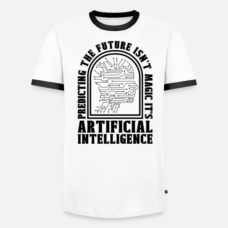 Predicting The Future Robots Data Science Robotics Men's Ringer Shirt