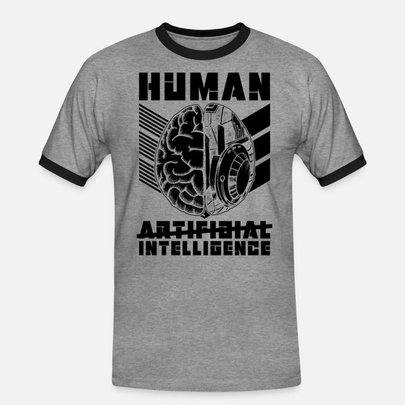 Human Artificial Intelligence Technology Robotics - Männer Kontrast-T-Shirt - Grau meliert/Schwarz