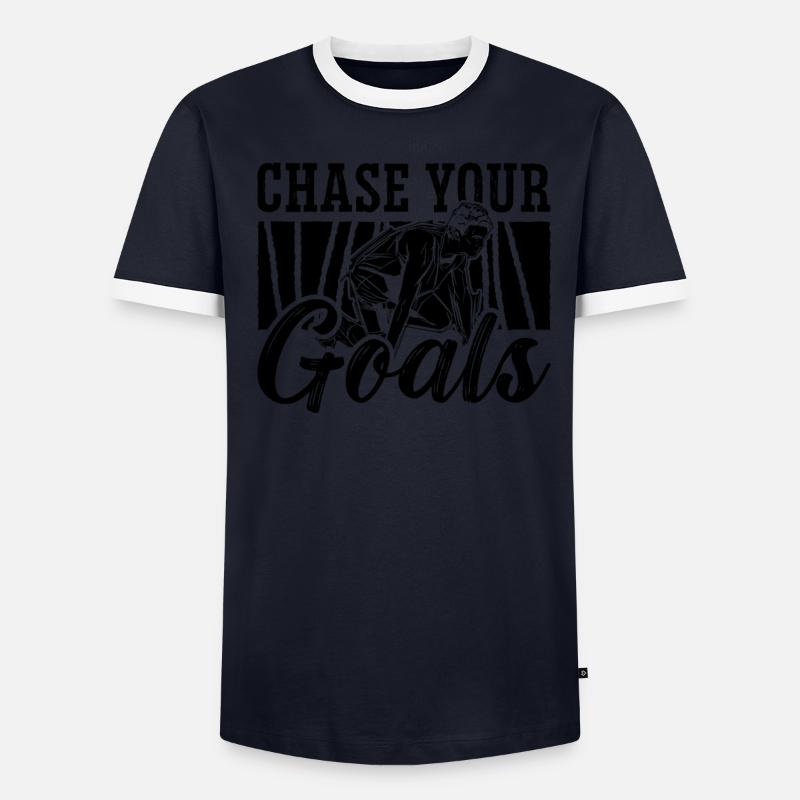 Poursuivez vos objectifs Sprinter de course de triathlon rétro T-shirt contrasté Homme