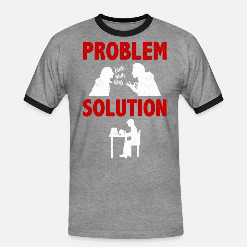 Learning Education University Problem Solution - Men's Ringer Shirt - heather grey/black