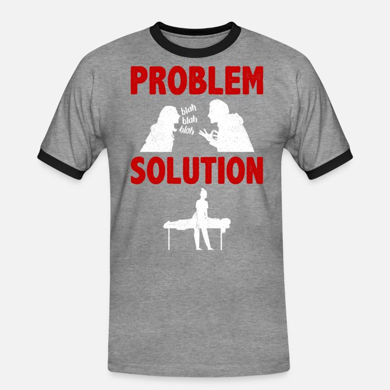 Massaging Massage Therapist Problem Solution - Men's Ringer Shirt - heather grey/black