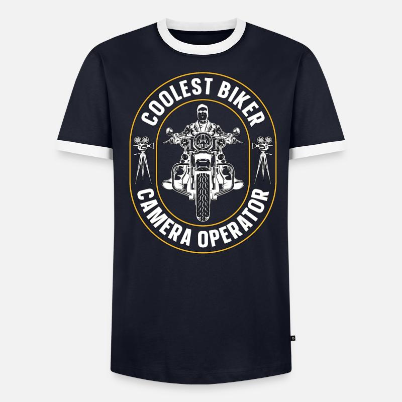 Caméraman Coolest Biker Camera Maker T-shirt contrasté Homme