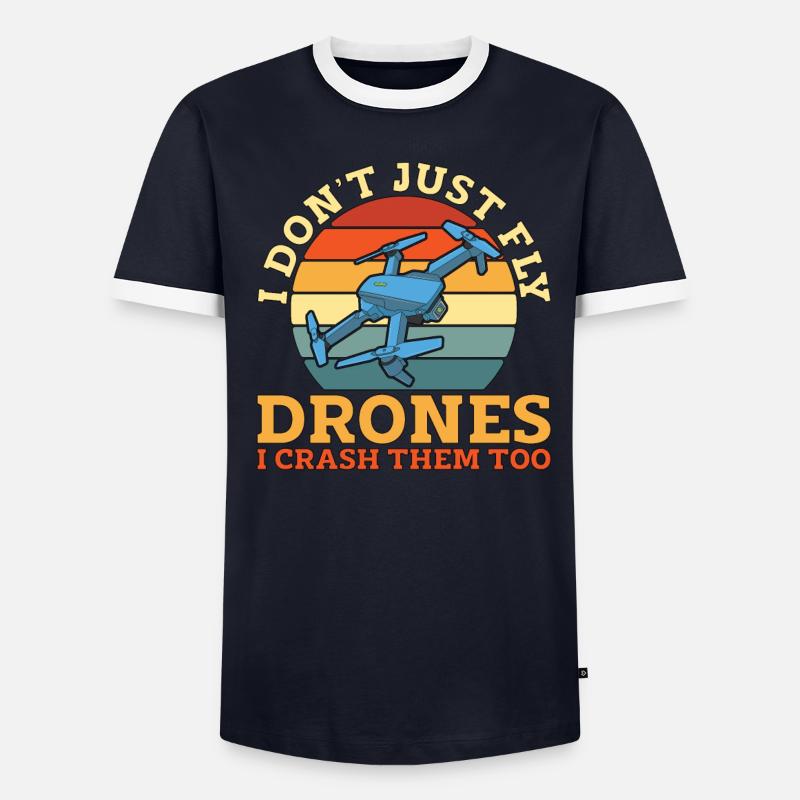 Course de drones Je ne fais pas que voler Retro Drone Fpv Race T-shirt contrasté Homme