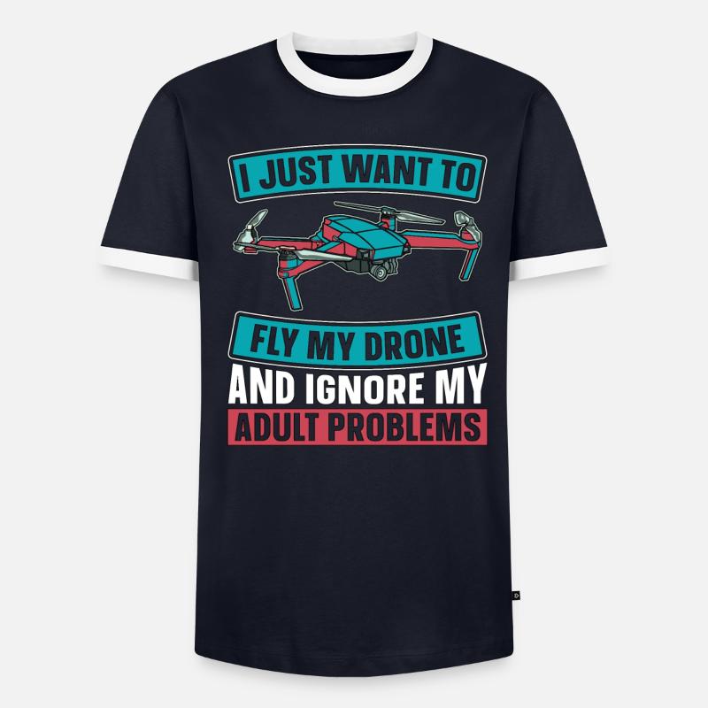 Course de drones Je veux juste piloter ma machine de course T-shirt contrasté Homme