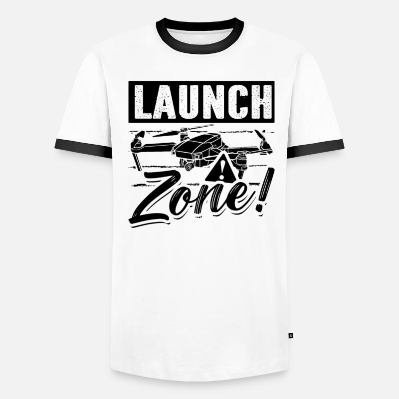 Zone de lancement Télécommande Drone Pilote Drone Racer T-shirt contrasté Homme
