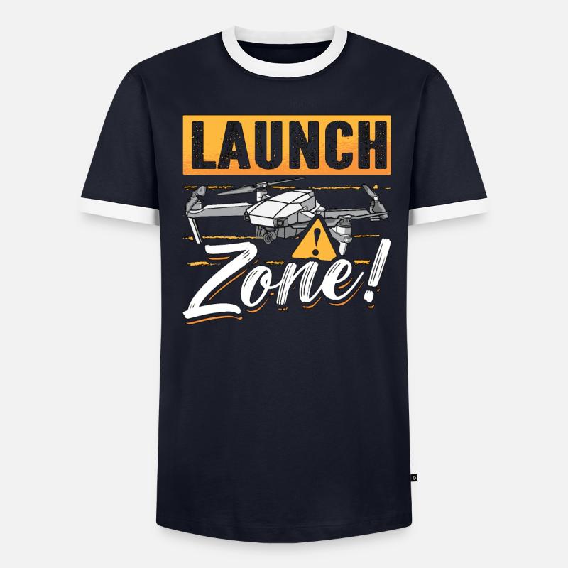 Drone Racing Zone de lancement Machine de course de drones T-shirt contrasté Homme