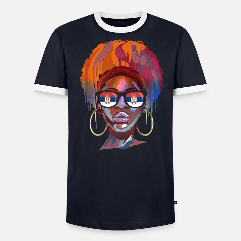Serbie T-shirt contrasté Homme