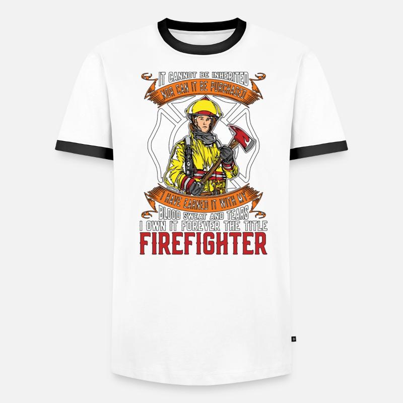 Chief Firefighter It Cannot Be Inherited Firemen Men's Ringer Shirt