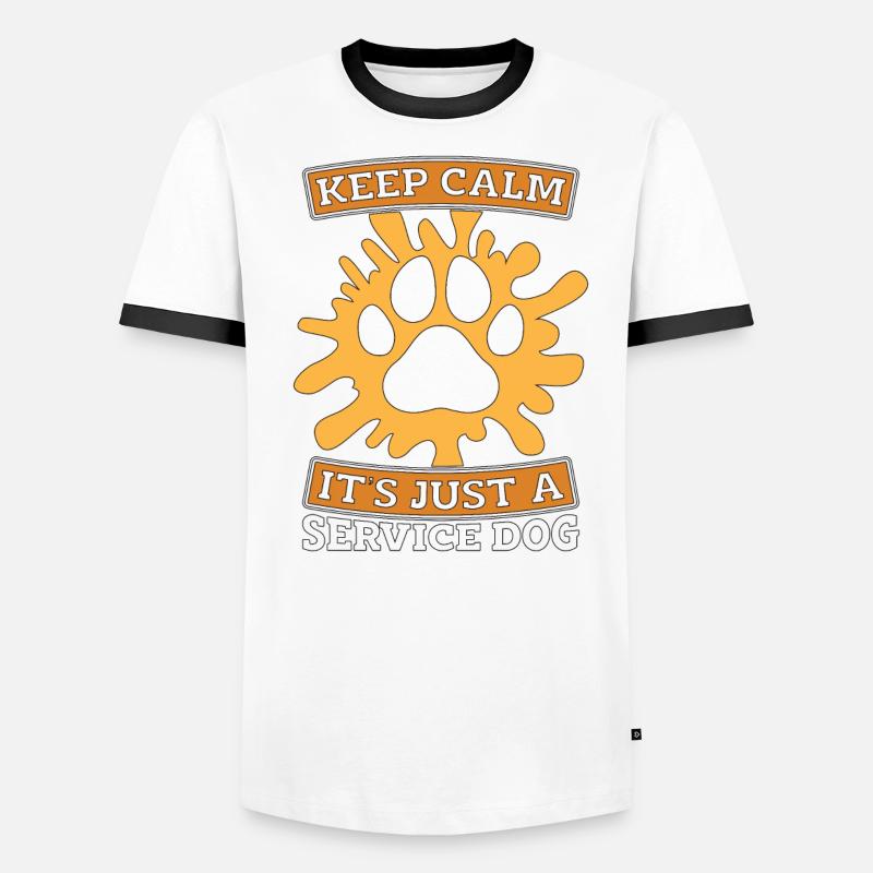 Dresseur de chiens d’assistance Keep Calm C’est juste Trainer T-shirt contrasté Homme