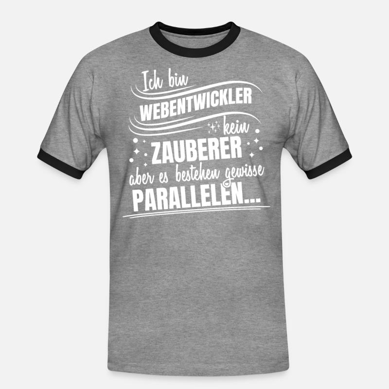 Webentwickler Programmierer Backend-Entwickler - Männer Kontrast-T-Shirt - Grau meliert/Schwarz