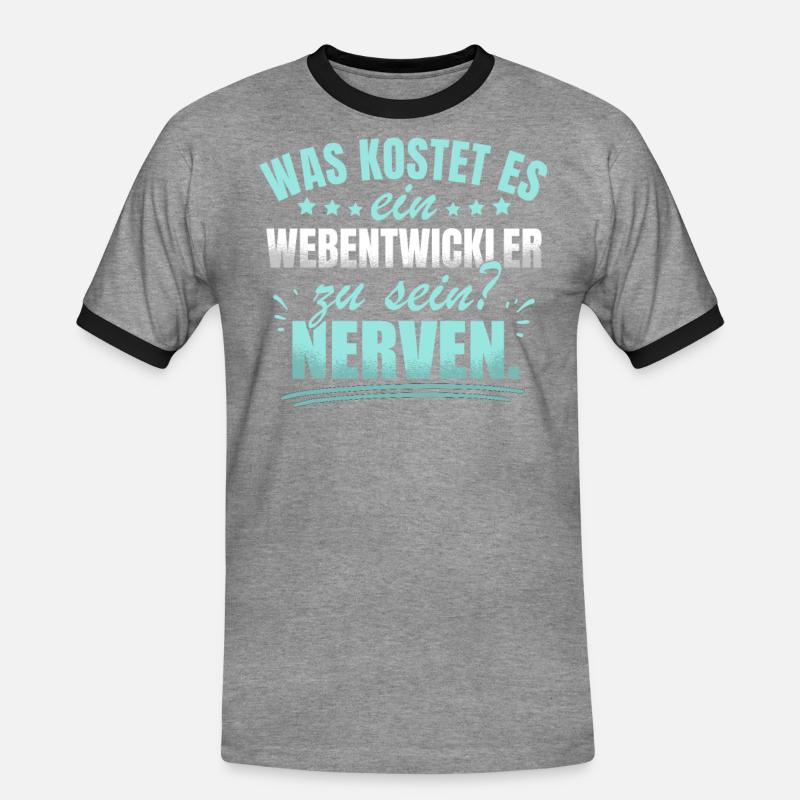 Webentwickler Programmierer Frontend-Entwickler - Männer Kontrast-T-Shirt - Grau meliert/Schwarz