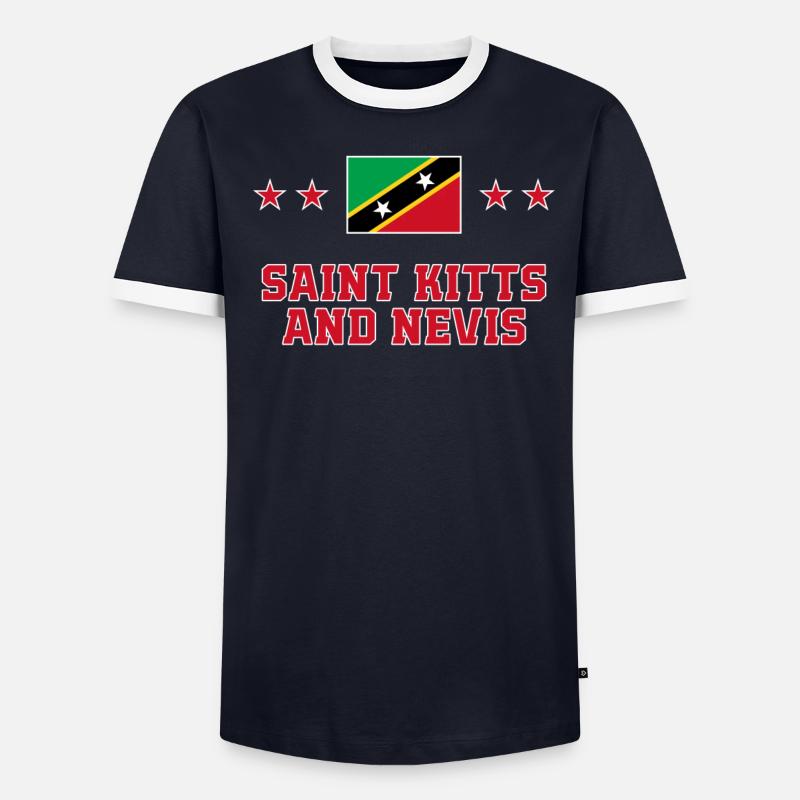 St. Kitts und Nevis Männer Kontrast-T-Shirt