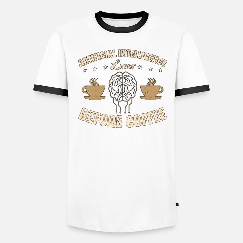 Artificial Intelligence Lover Before Robots Coffee Männer Kontrast-T-Shirt