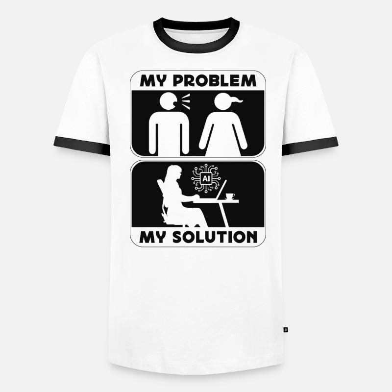 Artificial Intelligence My Problem Pictogram Mom Männer Kontrast-T-Shirt