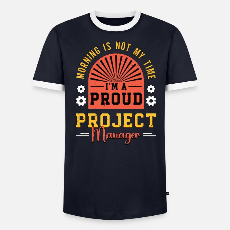 Chef de projet Chef d’équipe Le matin n’est pas mon temps T-shirt contrasté Homme