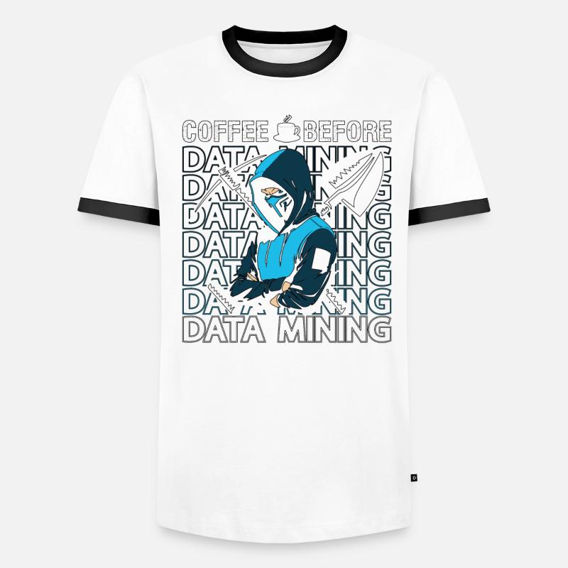 Data Miner Coffee Before Data Science Coffee Lover Men's Ringer Shirt