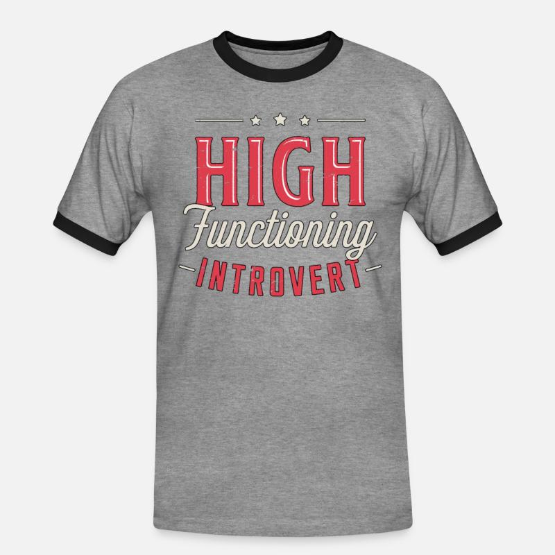 Introvert High Functioning Introverted Personality - Männer Kontrast-T-Shirt - Grau meliert/Schwarz