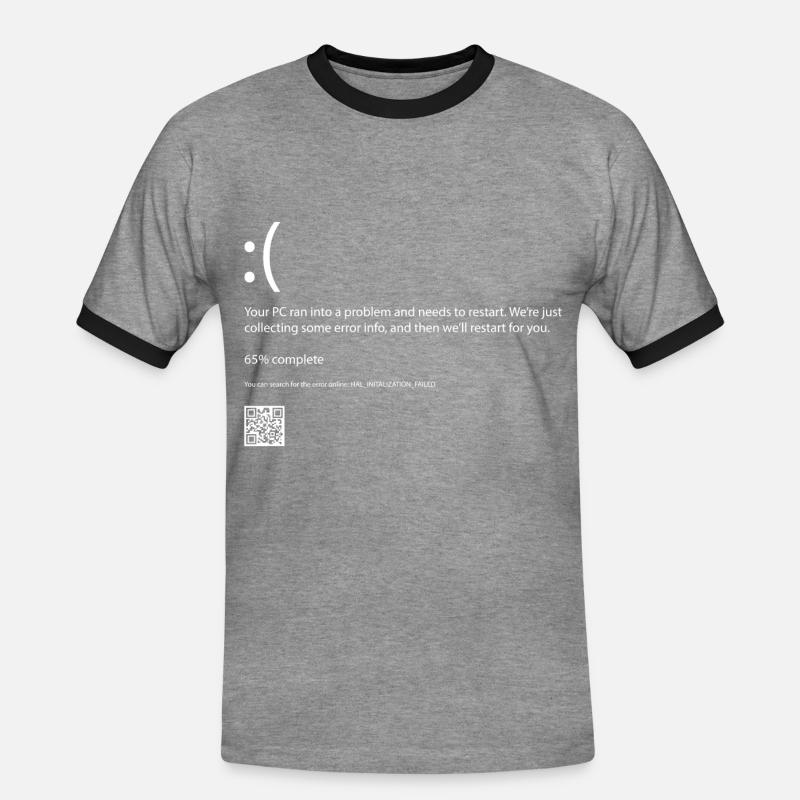 Fehlercode Computer - Männer Kontrast-T-Shirt - Grau meliert/Schwarz