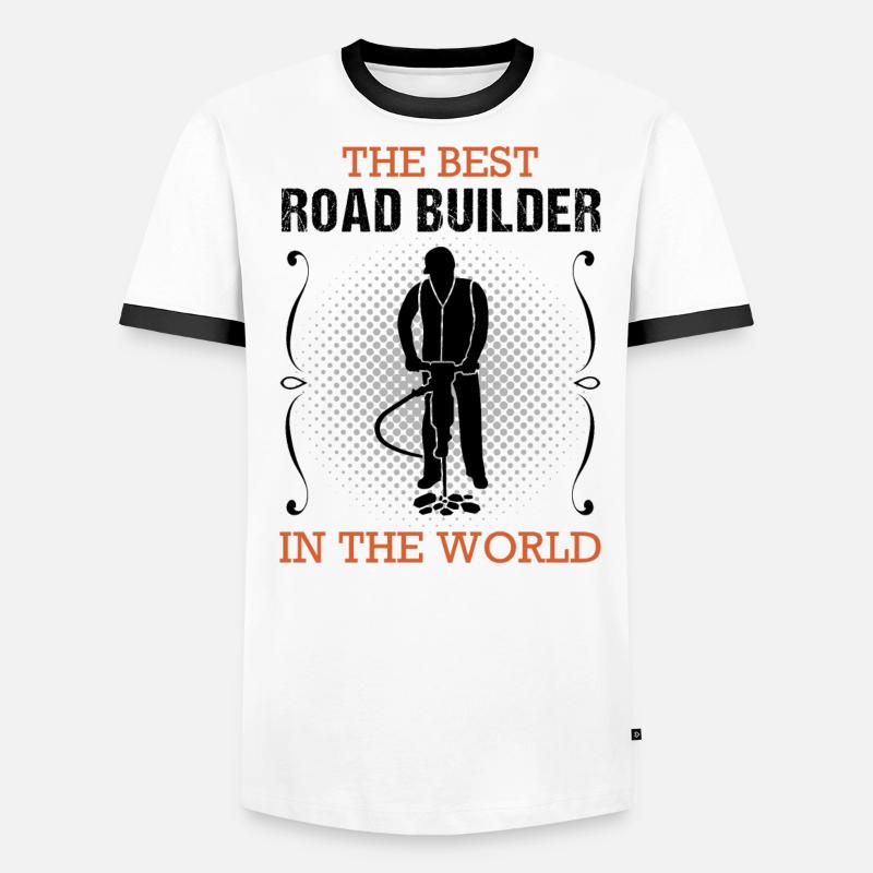 Road Builder Profession Road Construction Worker Gift Men's Ringer Shirt
