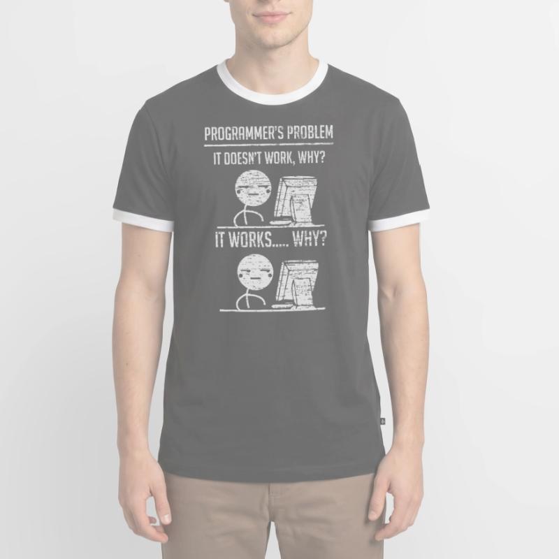 Programmieren Programmierer Codierung Männer Kontrast-T-Shirt