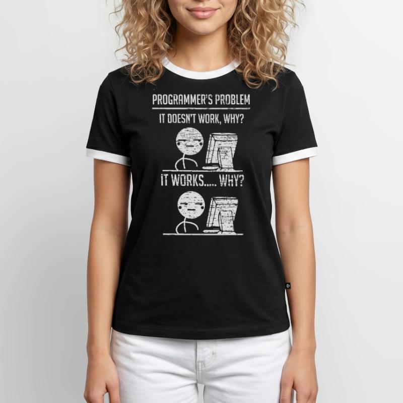Programmieren Programmierer Codierung Männer Kontrast-T-Shirt
