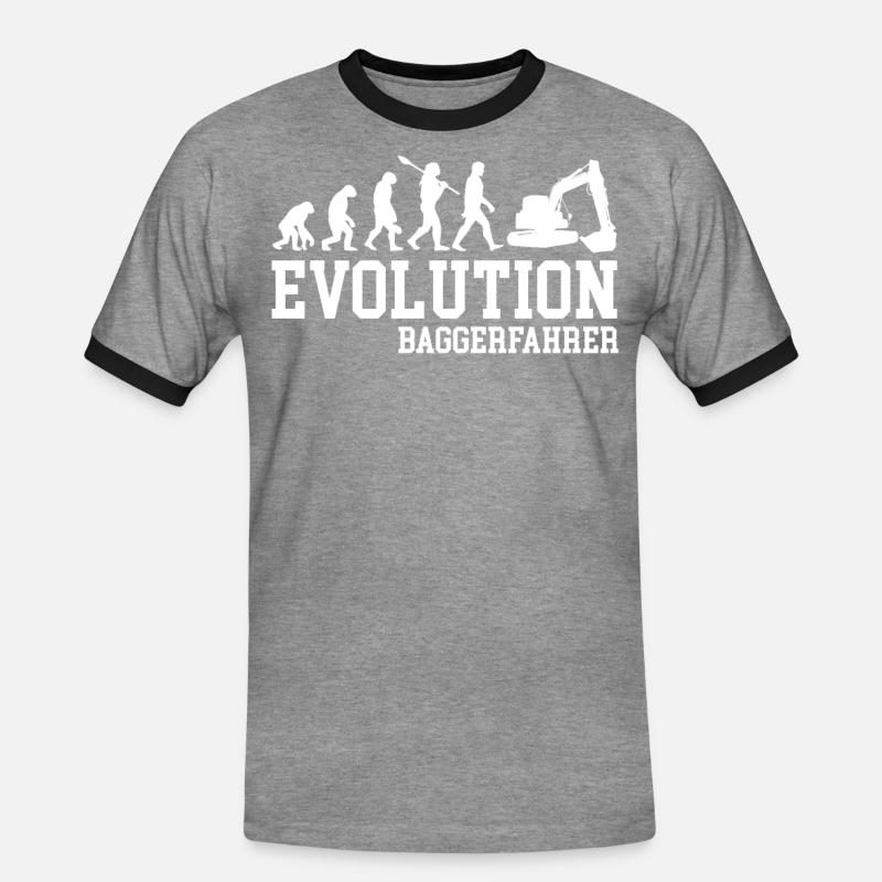 Evolution Bagger - Männer Kontrast-T-Shirt - Grau meliert/Schwarz