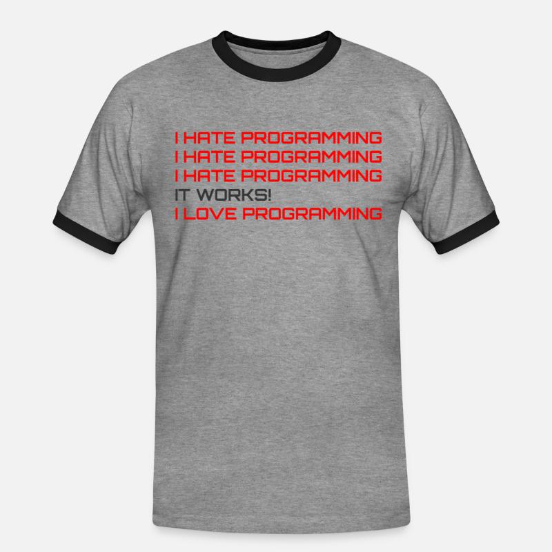 Computerprogrammierer Codierer Software Engineers Geschenk - Männer Kontrast-T-Shirt - Grau meliert/Schwarz