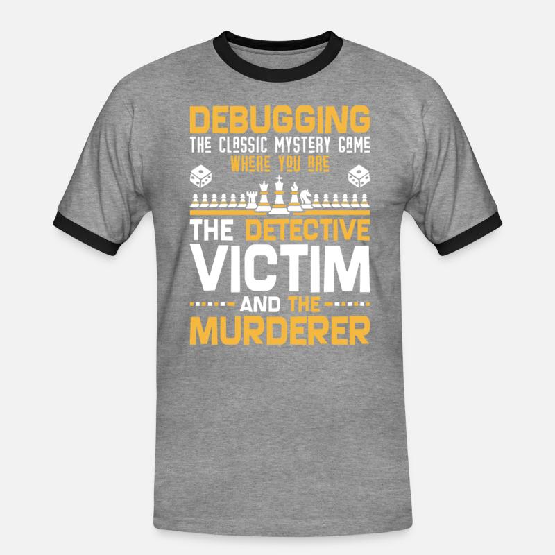 Programmierer Entwickler - Code Nerd Debug - Männer Kontrast-T-Shirt - Grau meliert/Schwarz