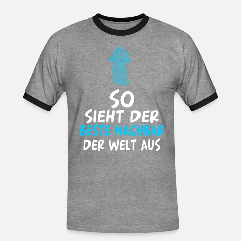 Bester Nachbar - Männer Kontrast-T-Shirt - Grau meliert/Schwarz