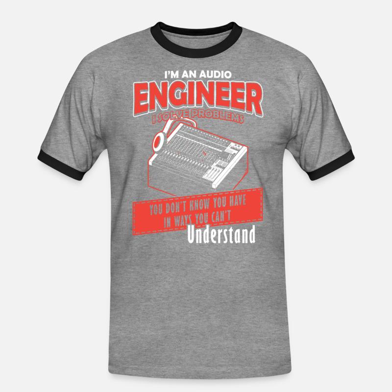 Audio Engineer Solve Problem Tontechniker - Männer Kontrast-T-Shirt - Grau meliert/Schwarz