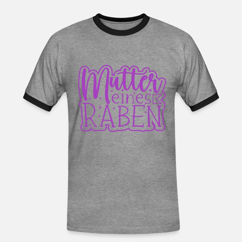 Mutter eines Raben - Rabenmutter - Männer Kontrast-T-Shirt - Grau meliert/Schwarz