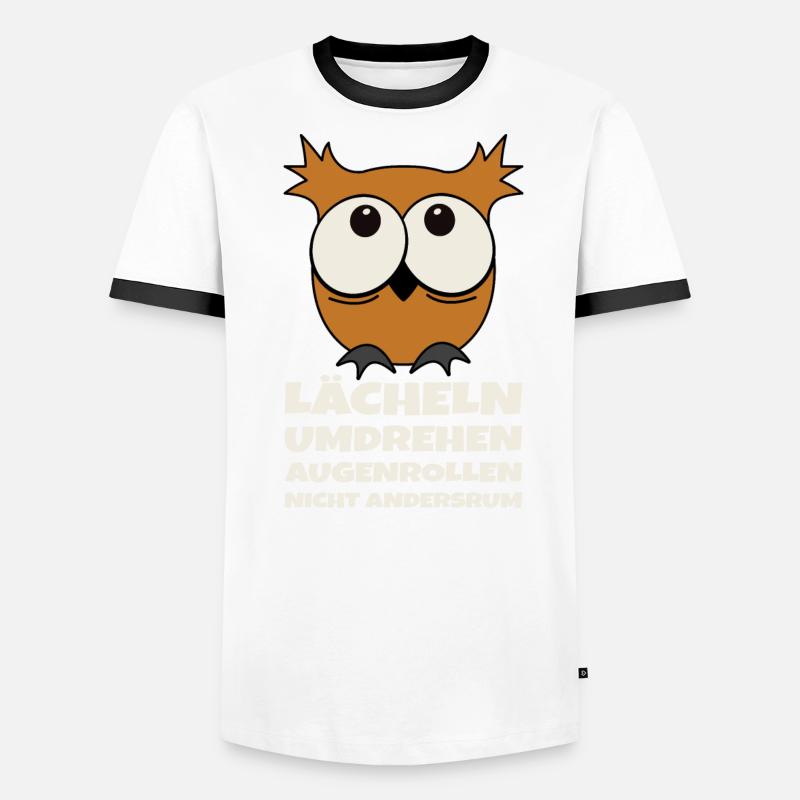 Lächeln Umdrehen Augenrollen Nicht Andersrum Eule Männer Kontrast-T-Shirt