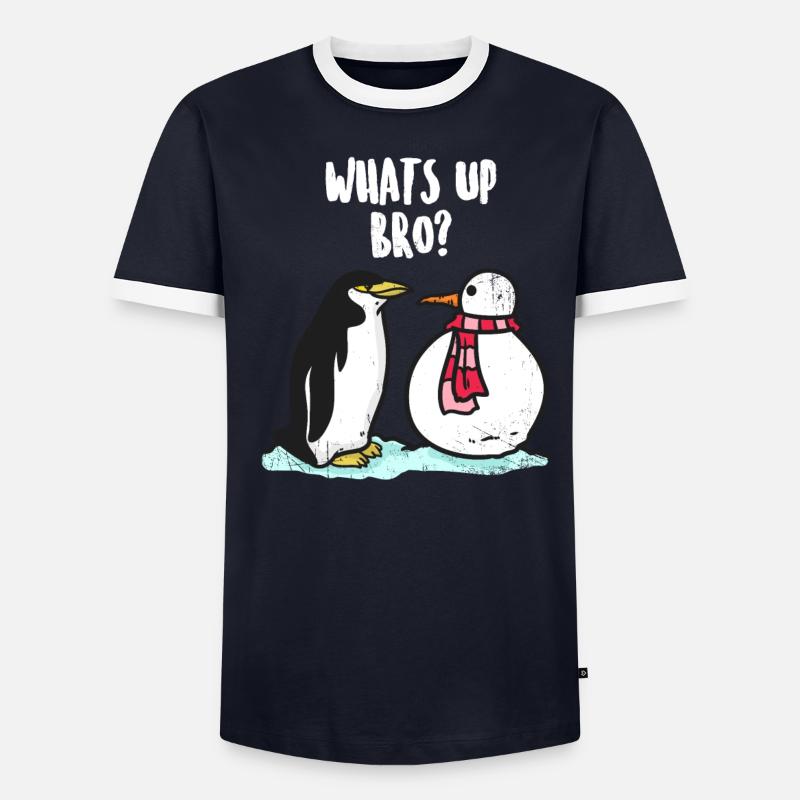 Penguin North Pole South Pole Gift Men's Ringer Shirt