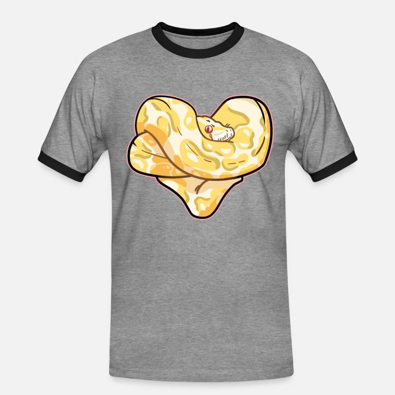 Python heart - Men's Ringer Shirt - heather grey/black
