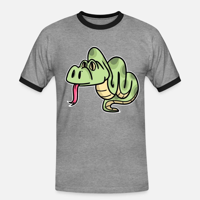 python - Men's Ringer Shirt - heather grey/black