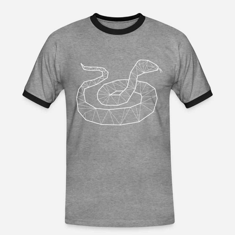 Python geometrische - Männer Kontrast-T-Shirt - Grau meliert/Schwarz