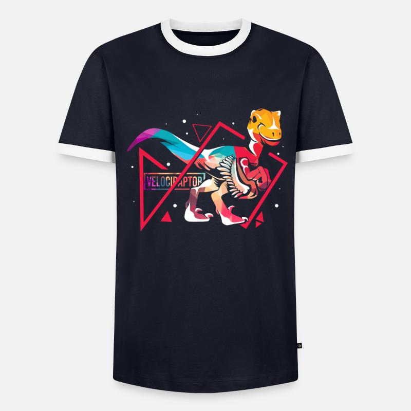 Velociraptor polygone T-shirt contrasté Homme