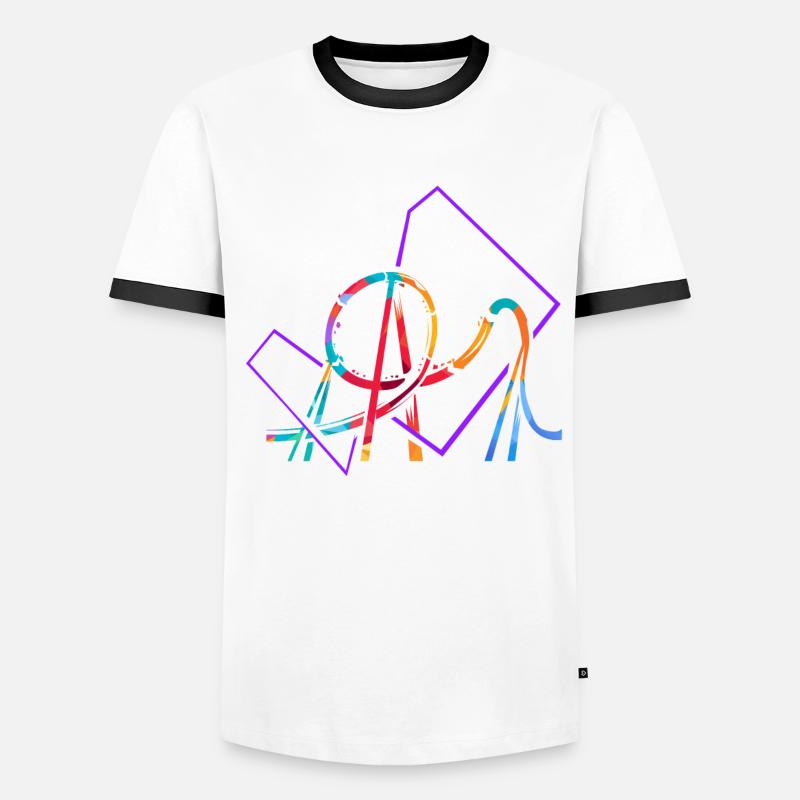 Polygone de montagnes russes T-shirt contrasté Homme