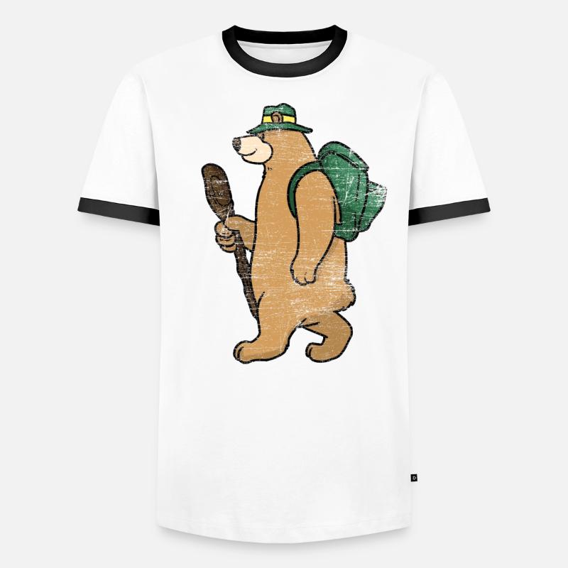 Backpacker Bär Geschenk Männer Kontrast-T-Shirt