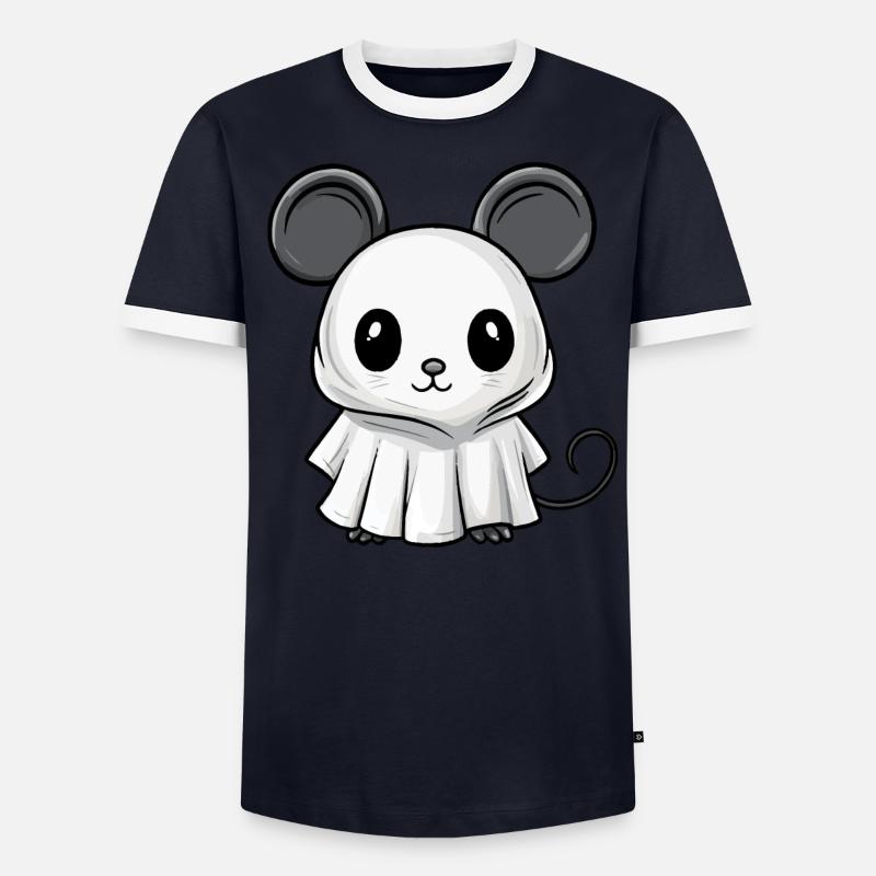 Mouse Halloween Comic Ghost - Men's Ringer Shirt - undefined
