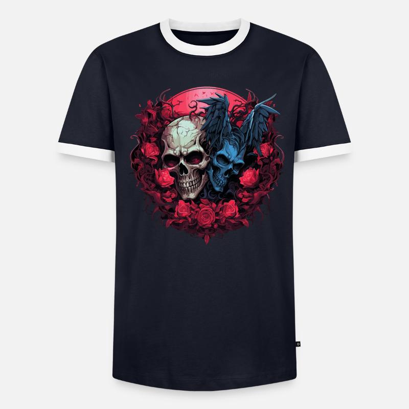 Abstract Devil Satan Skeleton Demons - Men's Ringer Shirt - undefined