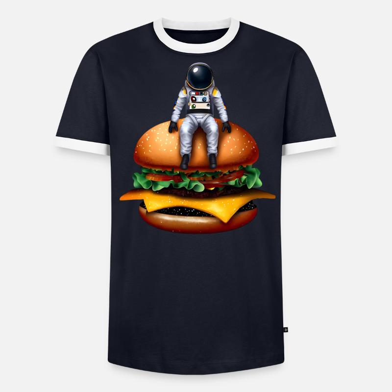 Astronaute spatial Cheeseburger T-shirt contrasté Homme