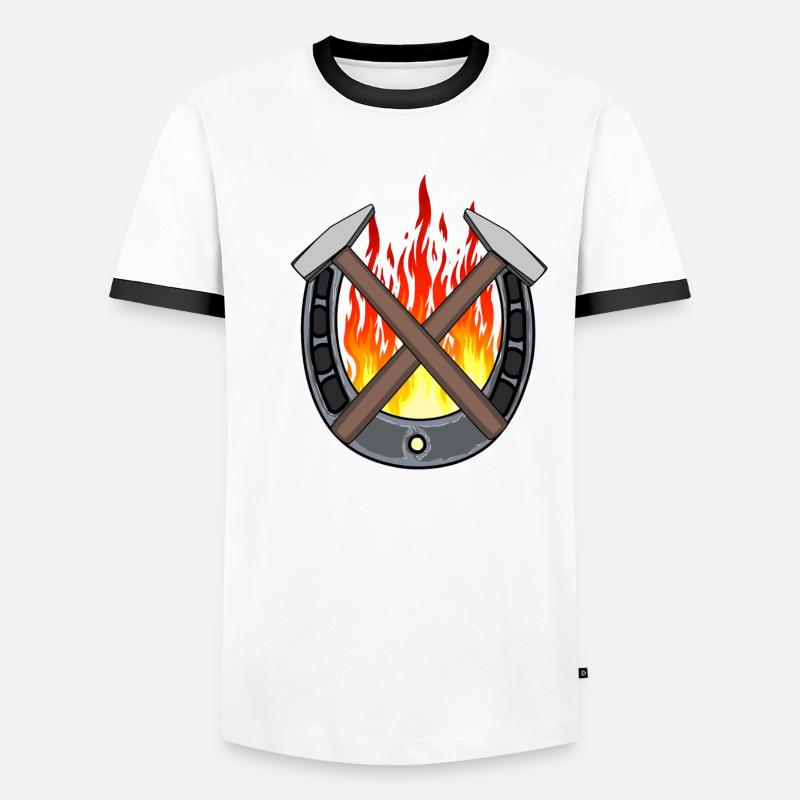 Fer à cheval Professions Forgeron Maréchal-ferrant Commerce Ardent T-shirt contrasté Homme