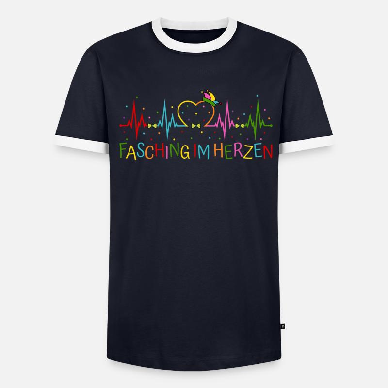 Fasching im Herzen Männer Kontrast-T-Shirt