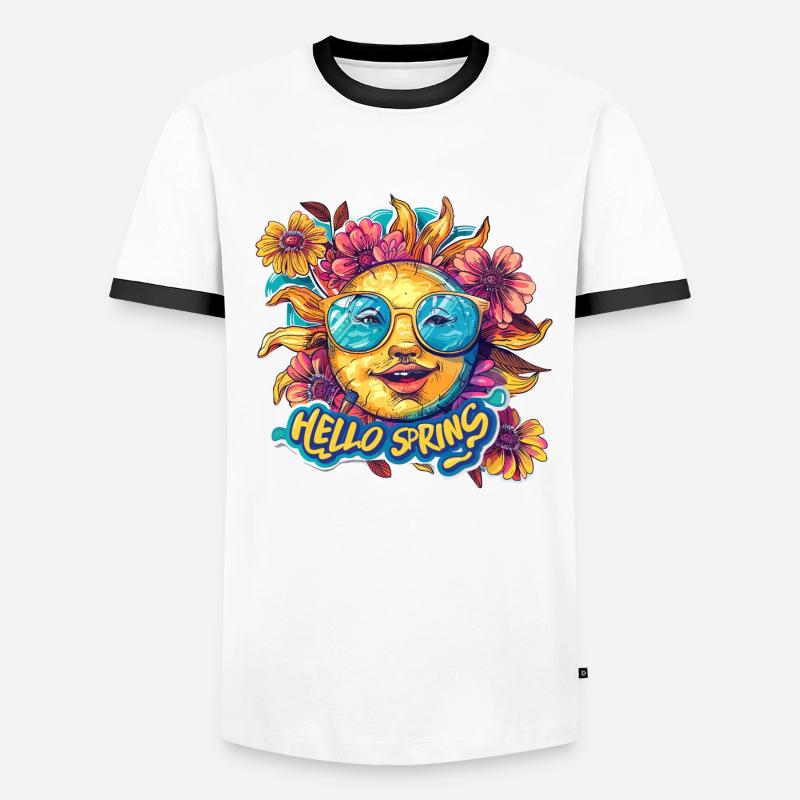 Hello Spring Hello Spring Sun Flowers Men's Ringer Shirt