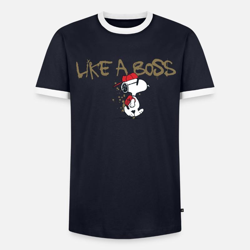 Peanuts Snoopy Like A Boss Cooler Spruch Männer Kontrast-T-Shirt
